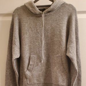J. Crew Hoodie Sweater in Super Soft Yarn - Large/Heather Graphite